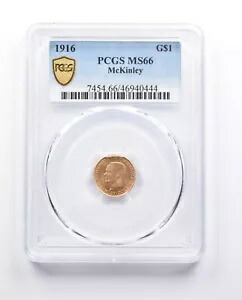 MS66 1916 $1 マッキンリー ゴールド ダラー PCGS *6698