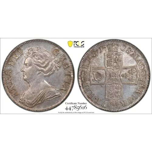 1708 英国シリング。 3rd バスト PCGS MS 62.KM-523.1