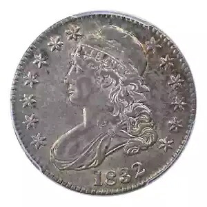 1832-P キャップドバスト ハーフダラー PCGS AU58 スモールレター
