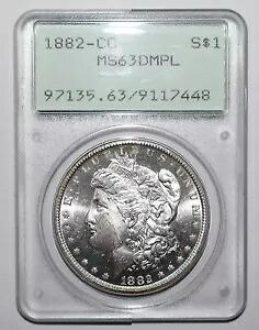 1882 CC モーガン ドル PCGS MS63 DMPL 第 1 世代オールド グリーン ホルダー
