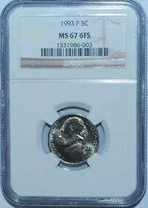 1993 P NGC MS67FS 6 フルステップ ジェファーソン ニッケル
