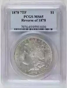 1878 P モルガン シルバー ダラー PCGS MS-65 7TF、1878 年のリバース 345,510円