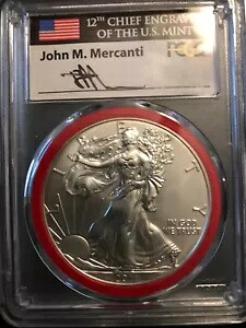 2011-S シルバー イーグル PCGS MS70 Mercanti Engraver 25 周年記念 - 非常に珍しい 100k