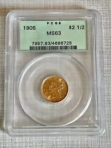 米国 1905 リバティ $2.5 ゴールド PCGS MS63 SKU# 3454｜WORLD RESOURCE【KING店】