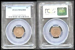 1882 1C-PCGS MS63RB-(レッド&ブラウン)-インディアンヘッドセント//