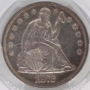 1872 着席ドル PCGS AU 銀貨 $1 米国 (JW783)