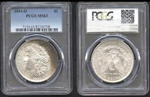 1884-O $1 PCGS MS63 部分的に色調の OBV と派手なリバース モーガン ドル