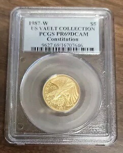 1987 W プルーフ米国憲法通信ゴールド $5 PCGS PR69 DCAM 米国保管庫コレクション｜WORLD RESOURCE【KING店】