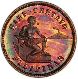 フィリピン: USA Administration Proof 1/2 Centavo 1904 PR64 レッド アンド ブラウン PCGS｜WORLD RESOURCE【KING店】