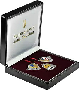 ウクライナの 2023 コイン。シルバー シェドリク キャロル - 鐘のキャロル セット 1+1+1OZ