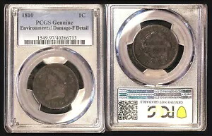 1810 1C PCGS 純正環境ダメージ-F ディティール クラシック ヘッド ラージ セント 345,015円