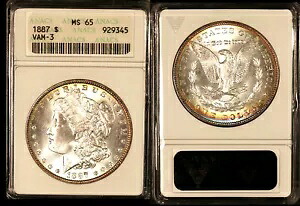 1887 $1 ANACS MS65 VAM-3 ナイストーニング モーガンドル 345,015円