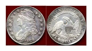 1828 50C ライトトーニング キャップドバストハーフ ++