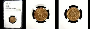 1863 1C NGC MS62 インディアンヘッドセント--- 345,015円