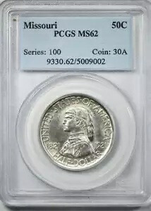 1921 ミズーリ クラシック記念ハーフダラー 50C PCGS MS62