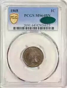 1868 P インディアン ヘッド セント ペニー PCGS MS-64 BN CAC