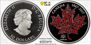 2017 カナダ $50 カナダ アイコン 5 オンス カラー ピュア シルバー PCGS PR70DCAM｜WORLD RESOURCE【KING店】