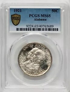 1921 US シルバー記念 50C アラバマ - PCGS MS65 278,190円