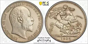 1902年、イギリス、エドワード7世。希少なマットプルーフシルバークラウンコイン。 PCGS PR-62！｜WORLD RESOURCE【KING店】 277,695円