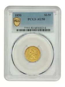 1850 $2.50 PCGS AU50 - リバティヘッド $2.5