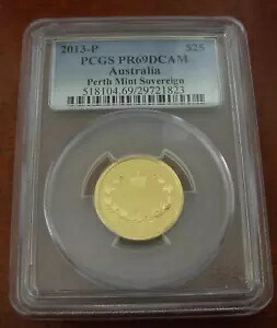 オーストラリア 2013 P ゴールド ソブリン $25 PCGS PR69DCAM パース造幣局 281,655円