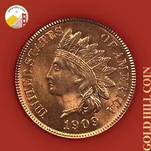 1909 1c インディアン ヘッド セント PCGS MS65 RD、オールド グリーン ホルダー!赤色！
