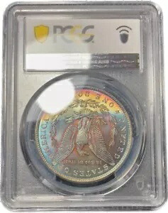 1886 $1 モーガン シルバー ダラー PCGS MS63 CAC レインボー トーン / カラー