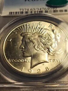 1928 S Peace Silver Dollar、PCGS MS 63、CAC、サンフランシスコ inv07 g158l