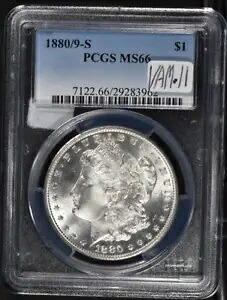 1880/9 S モーガン シルバー ダラー PCGS MS66 VAM-11 HOT 50 OVERDATE VARIETY
