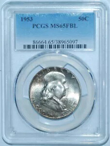 1953 P PCGS MS65FBL フルベルライン フランクリン ハーフダラー