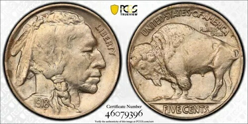 1918 5c PCGS MS64 - バッファロー ニッケル - 希少!!