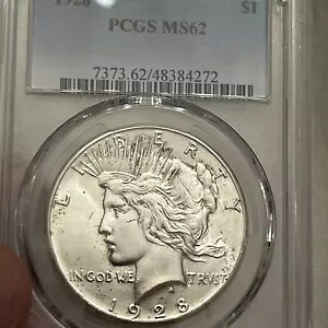 1928 ピース シルバー 1 ドル PCGS MS 62 (格付け不足?)