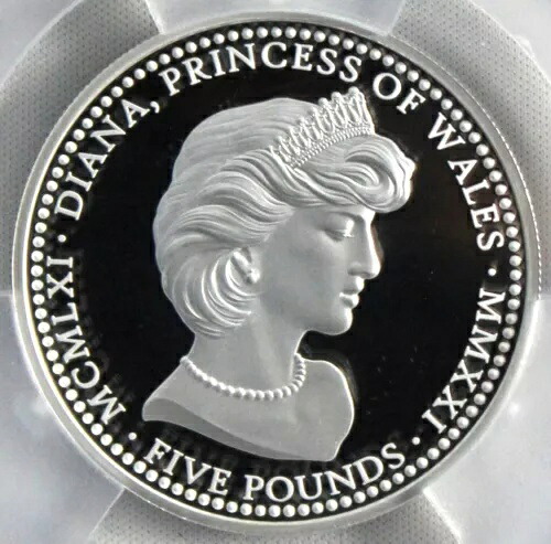 2021 2オンス シルバー ￡5 ダイアナ妃 60 周年 アセンション アイランド PCGS PR70DCAM