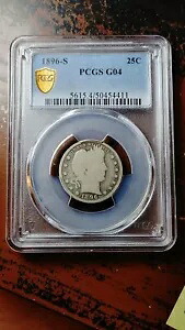 1896 S バーバー シルバー クォーター ダラー 25C PCGS G04 キー デート 4781｜WORLD RESOURCE【KING店】