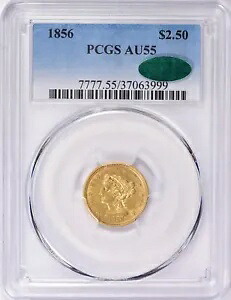 1856 リバティヘッド $2.5 クォーター イーグル ゴールド PCGS AU55 CAC｜WORLD RESOURCE【KING店】