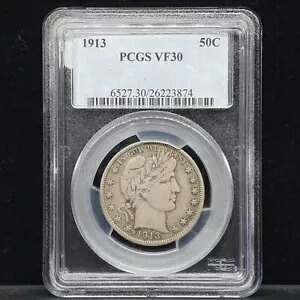 1913 50c バーバー ハーフ PCGS VF30