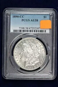 1890-CC モルガン ドル PCGS AU58 4GNX