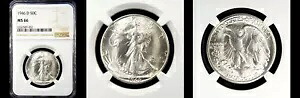 1946-D 50C NGC MS66- PQ ウォーキング リバティ ハーフ