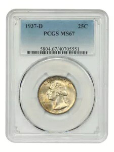 1937-D 25C PCGS MS67