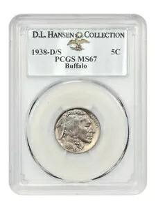 1938-D/S 5C バッファロー PCGS MS67 例: D.L.ハンセン｜WORLD RESOURCE【KING店】 287,595円