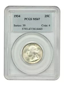 1934 25C ミディアム モットー PCGS MS67 - ワシントン クォーター