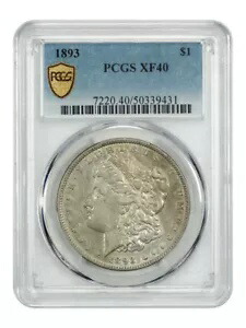 1893年 $1 PCGS XF40 - モルガンドル - ベターデイト P-ミント