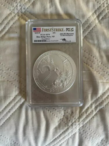2015-P メルカンティ ファースト ストライク SP70 ATB 5 オンス シルバー ブルー リッジ パークウェイ NP PCGS｜WORLD RESOURCE【KING店】