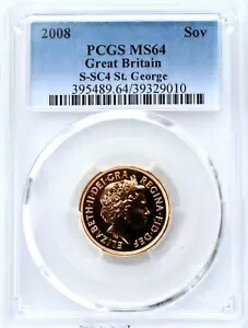 2008 ゴールド ソブリン フル MS64 PCGS コイン イギリス 未流通