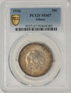 1936 アルバニー ハーフ 50c MS67 セキュア PCGS 948703-2｜WORLD RESOURCE【KING店】 295,515円