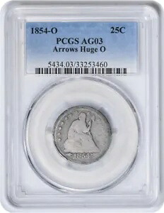 1854-O リバティ シーテッド クォーター 巨大 O AG3 PCGS｜WORLD RESOURCE【KING店】