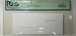 非常に珍しい1970年代のC.O.P.E.実験テストノート PCGS Gem New 66PPQ｜WORLD RESOURCE【KING店】