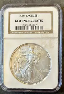 1 オンス シルバー イーグル - 2006 NGC 認定宝石未流通 56,870円