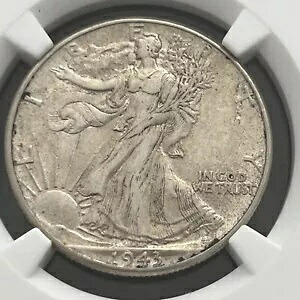 1943 50C エラー NGC AU 55 表面ラミネート ウォーキング リバティー