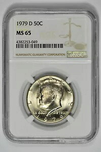 1979 D 50c ケネディ ハーフダラー NGC MS 65 新しいホルダー